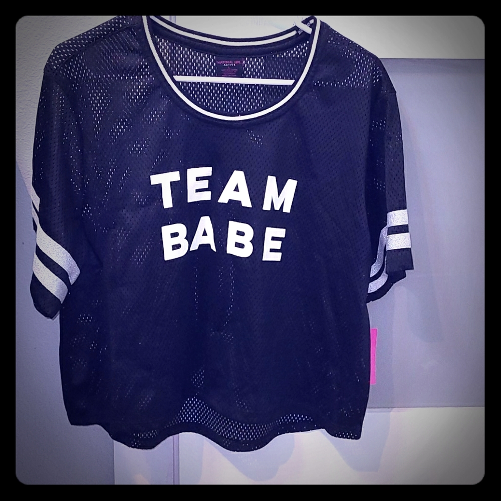 NWT Black active crop top shirt